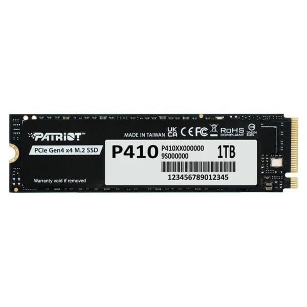 Накопичувач SSD M,2 Patriot P410 1 ТБ PCIe Gen4x4 NVMe 2280 3D NAND TLC Black (P410P1TBM28H)