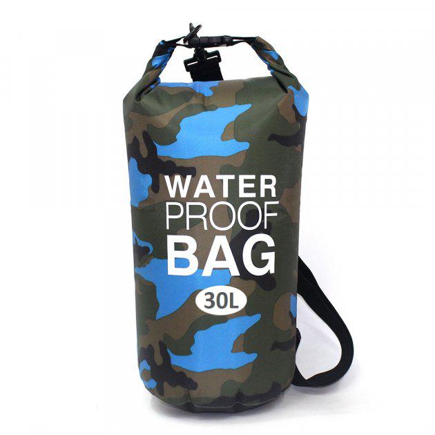 Гермомешок VelaSport Dry Bag 30 л водонепроницаемый 36х70 см Синий (00489)