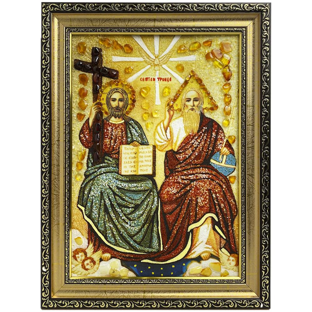 Икона Новозаветная Троица янтарная 20х30 см (Т0002-20х30)