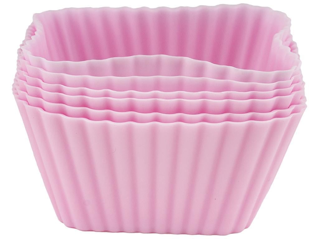 Формы для кексов силиконовые Stenson 7х7х3 см 6 шт. Розовый (MMS-MH-3023) Формы для кексов силиконовые Stenson 7х7х3 см 6 шт. Розовый (MMS-MH-3023)