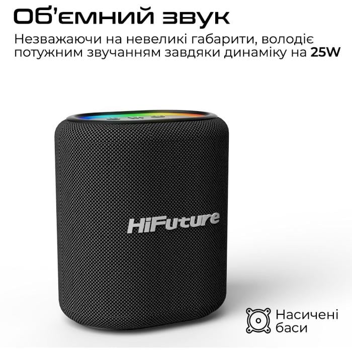 Портативная колонка HiFuture Vocalist 100 25W Bluetooth 5.0 3600 mAh Black (vocalist100.black) - фото 2