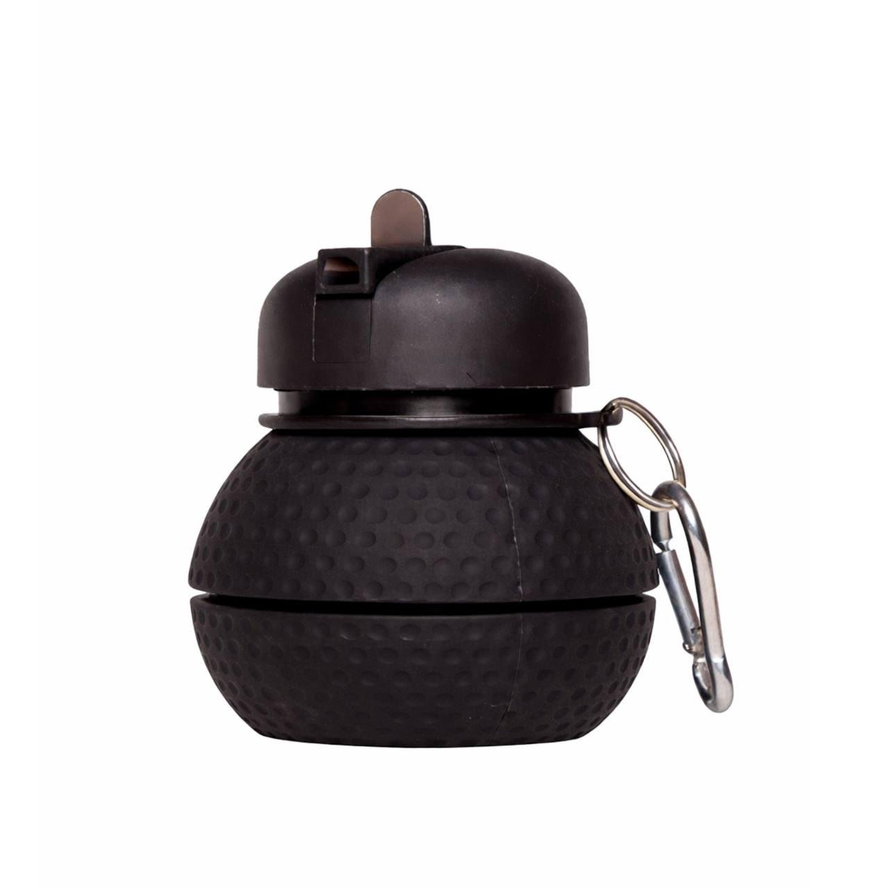 Бутылка для воды силиконовая складная в форме мяча 200-550 мл Черный (779f6b89)