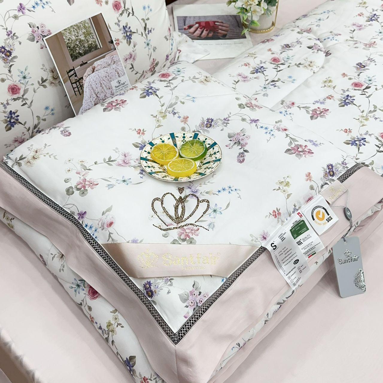 Комплект постельного белья с одеялом тенсел евро (70115)