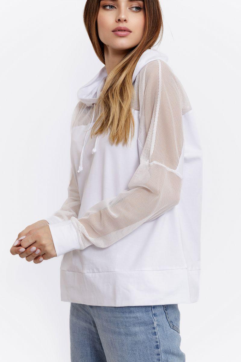 Худі жіночий з капюшоном Ager 102R5184-1 р. 56-58 Білий (9625248) - фото 3 Худі жіночий з капюшоном Ager 102R5184-1 р. 56-58 Білий (9625248) - фото 3