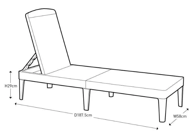 Шезлонг пластиковый Keter Jaipur Капучино (235163) - фото 3 Шезлонг пластиковый Keter Jaipur Капучино (235163) - фото 3