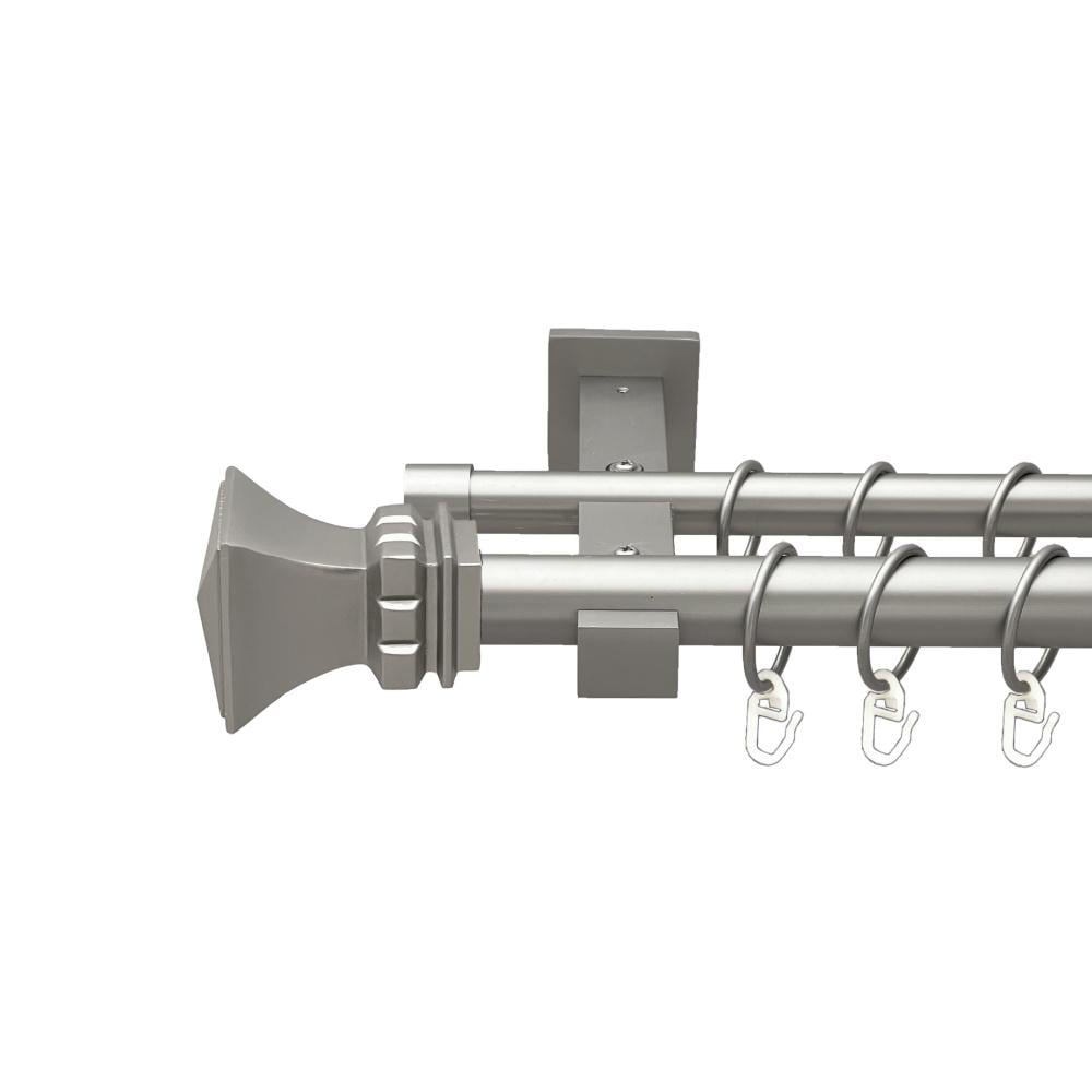 Карниз металевий Orvit Емпорія дворядний техно/гладка труба/кільце металеве Сатин 25/19 мм 300 см (00-00026372)