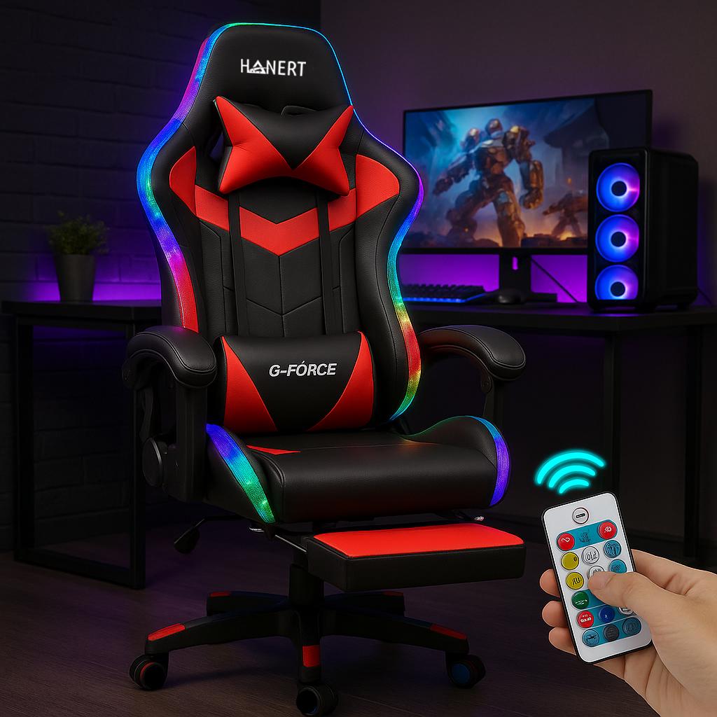 Крісло геймерське з підсвічуванням Hanert G-Force RGB Red - фото 2 Крісло геймерське з підсвічуванням Hanert G-Force RGB Red - фото 2