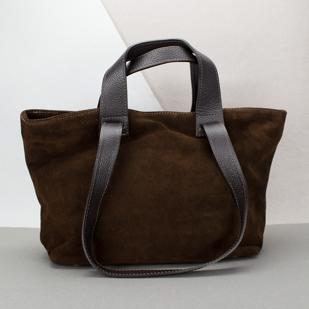 Сумка-шопер женская замшевая Virginia Conti 03791 Шоколадный (2423621222) - фото 1 Сумка-шопер женская замшевая Virginia Conti 03791 Шоколадный (2423621222) - фото 1