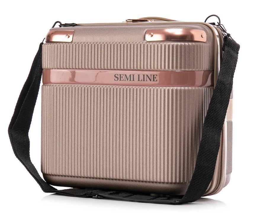 Кейс для косметики SEMI LINE 16 л Champagne (T5668-1) Кейс для косметики SEMI LINE 16 л Champagne (T5668-1)