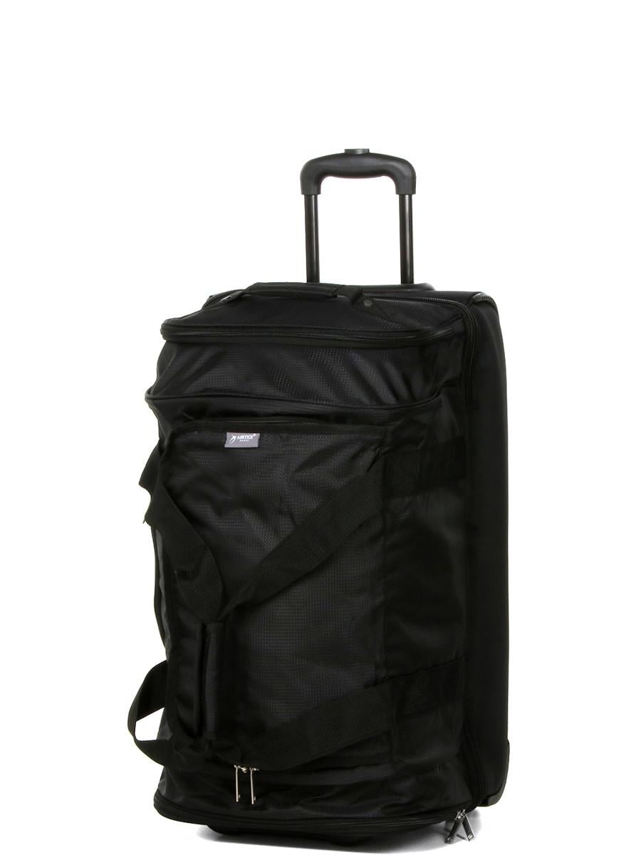 Дорожная сумка на колесах средняя Airtex M 63x36x35 см 80 л 2,7 кг Черный (819-65)