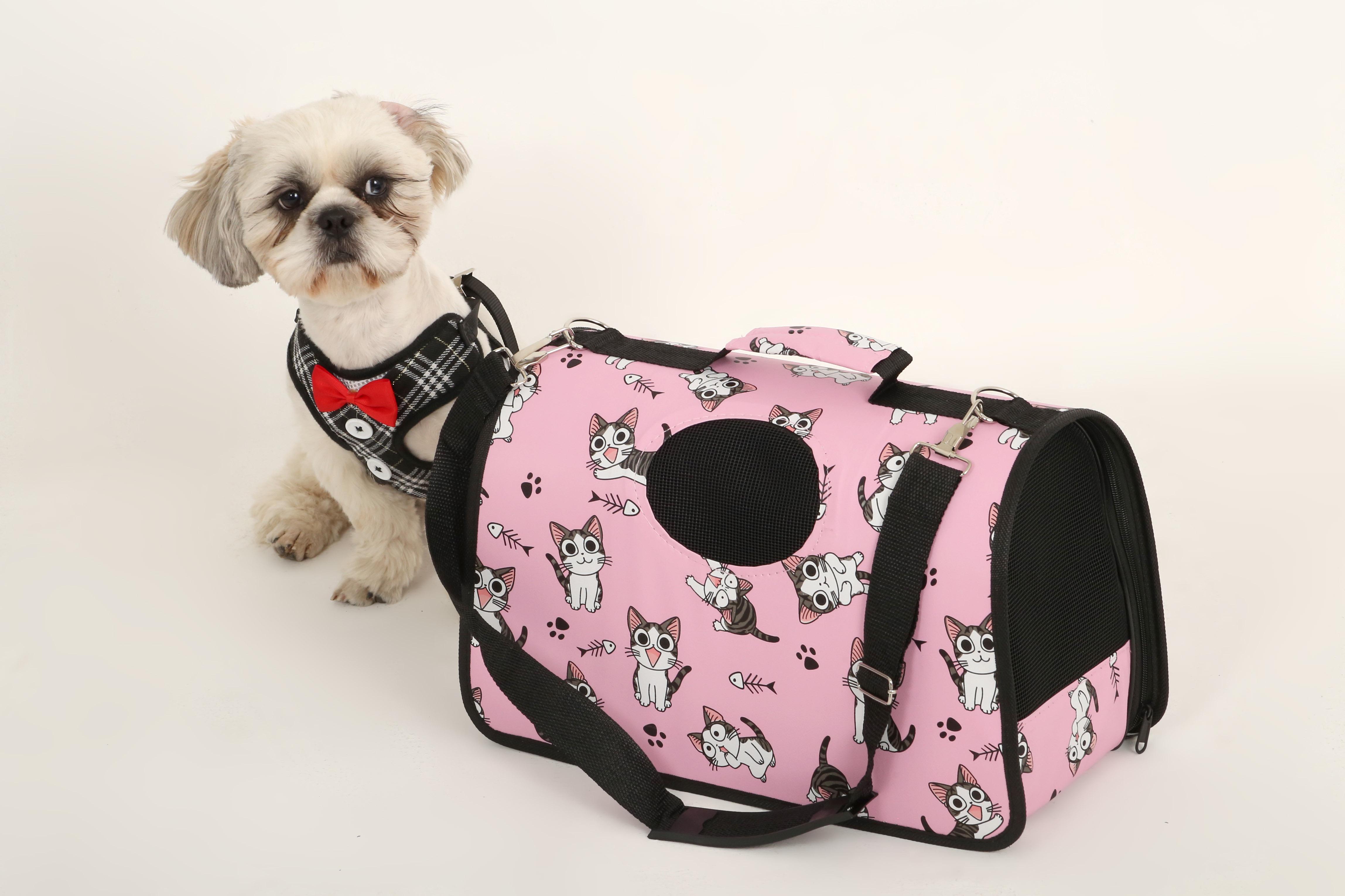 Сумка-переноска складна для собак та кішок до 5 кг Рожевий (8714335) - фото 4