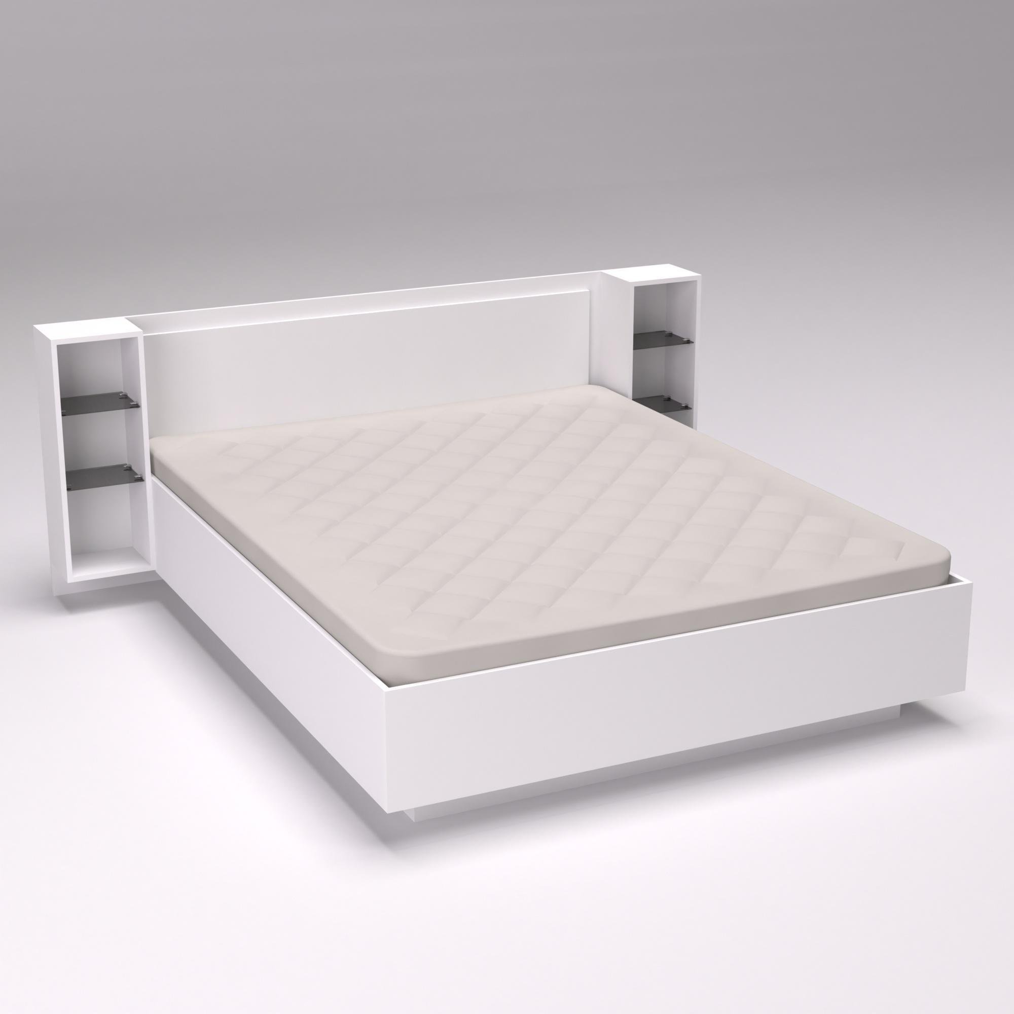 Кровать двуспальная Кристалл №1 2035х1976х850 мм Белый (1328)