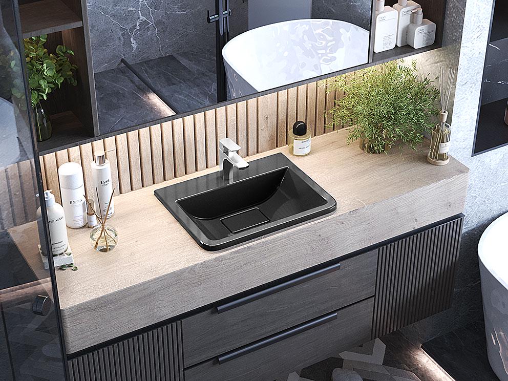 Умывальник накладной Luxor Piano Low Black (29348386)