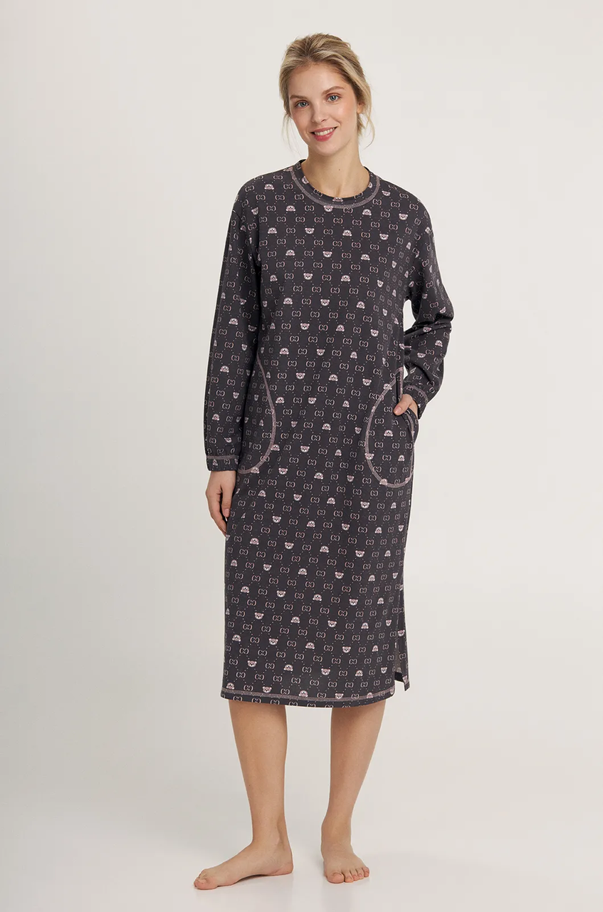 Ночная женская рубашка Ellen 121/47/01 ORSETTO XL Коричневый (121/47/01XLBrown)