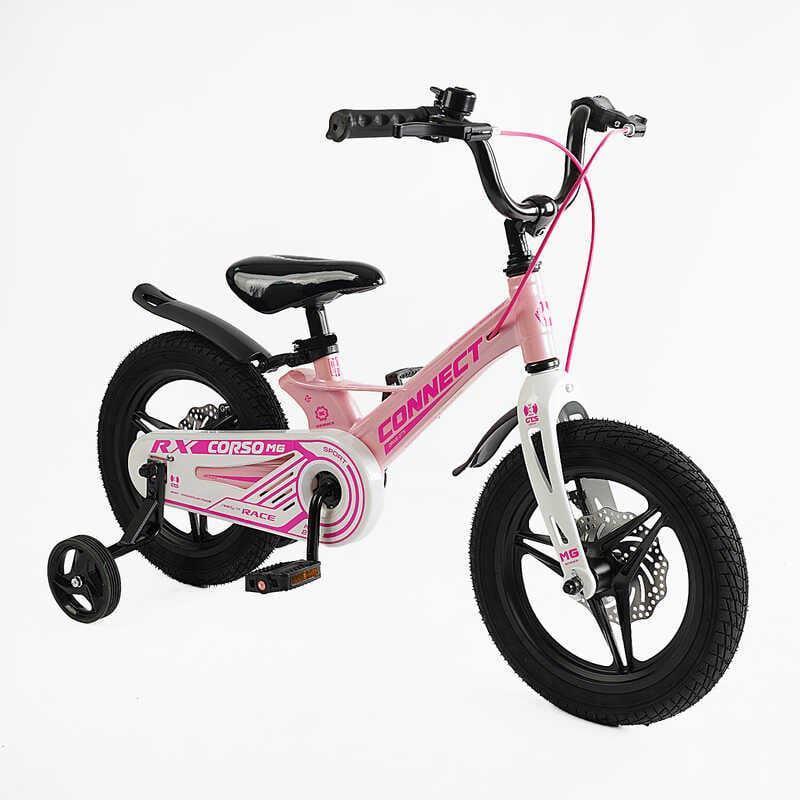Велосипед Corso CONNECT 14" 2-х колісний магнієва рама/дискові гальма Pink (163953)