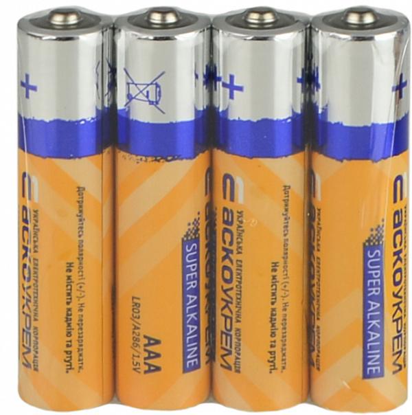 Батарейка лужна АСКО-УКРЕМ AAА/LR03/SP4 4 шт. (29924448)