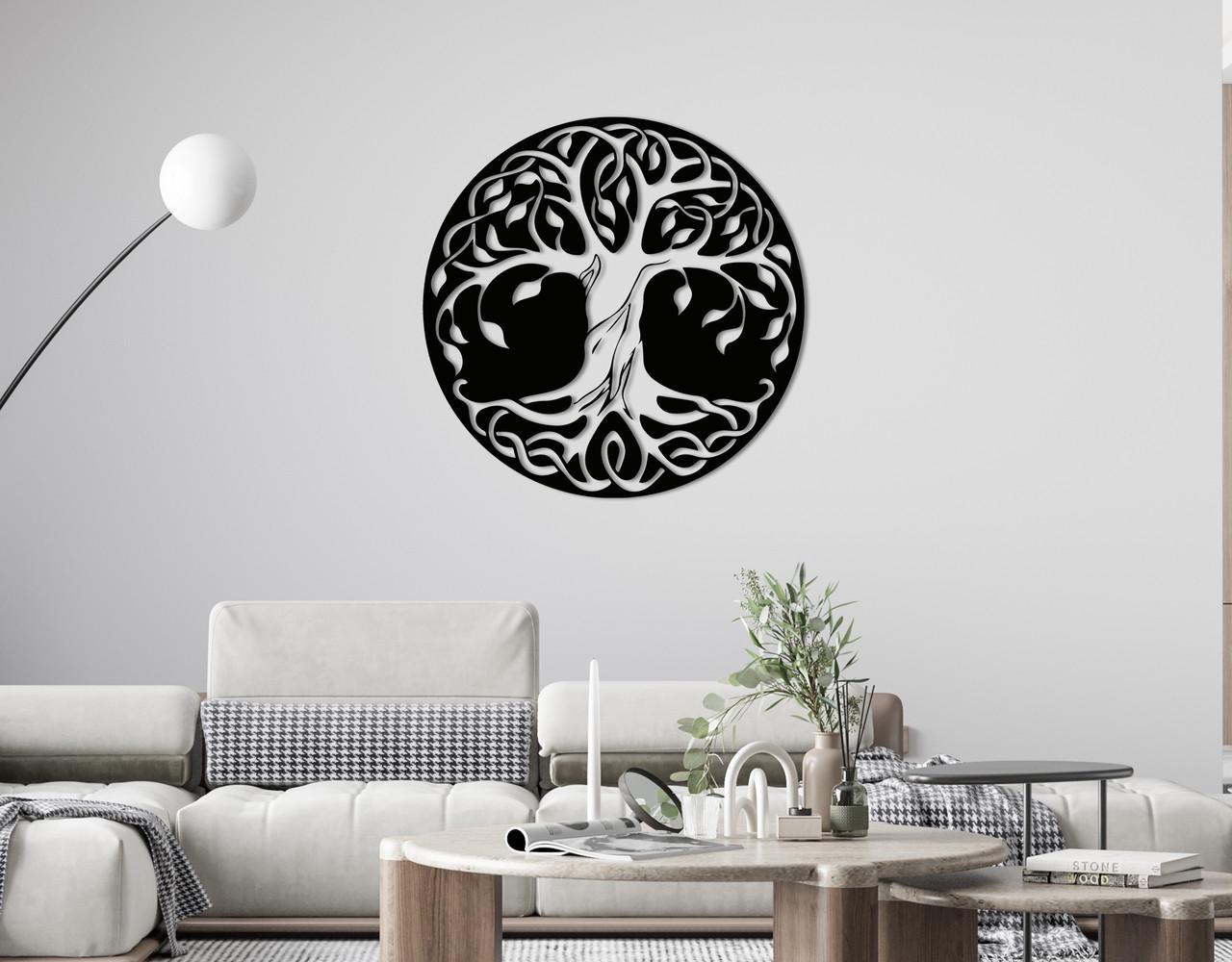 Панно на стену из дерева декоративное Upwood Decor Mandala tree 3 30x30 см Black (1580881177)