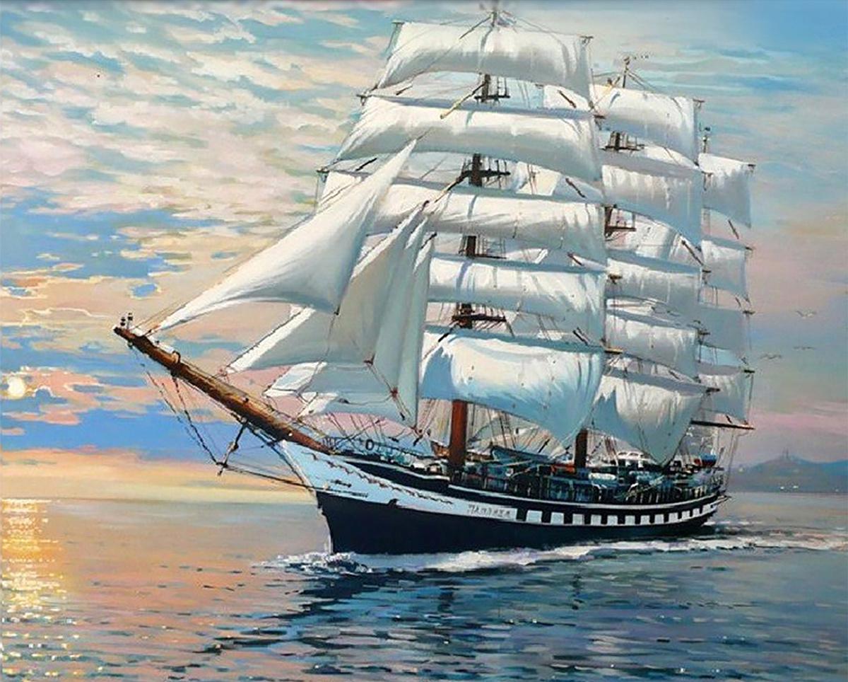 Набор алмазной мозаики Белые паруса 40x50 см (AS4506)