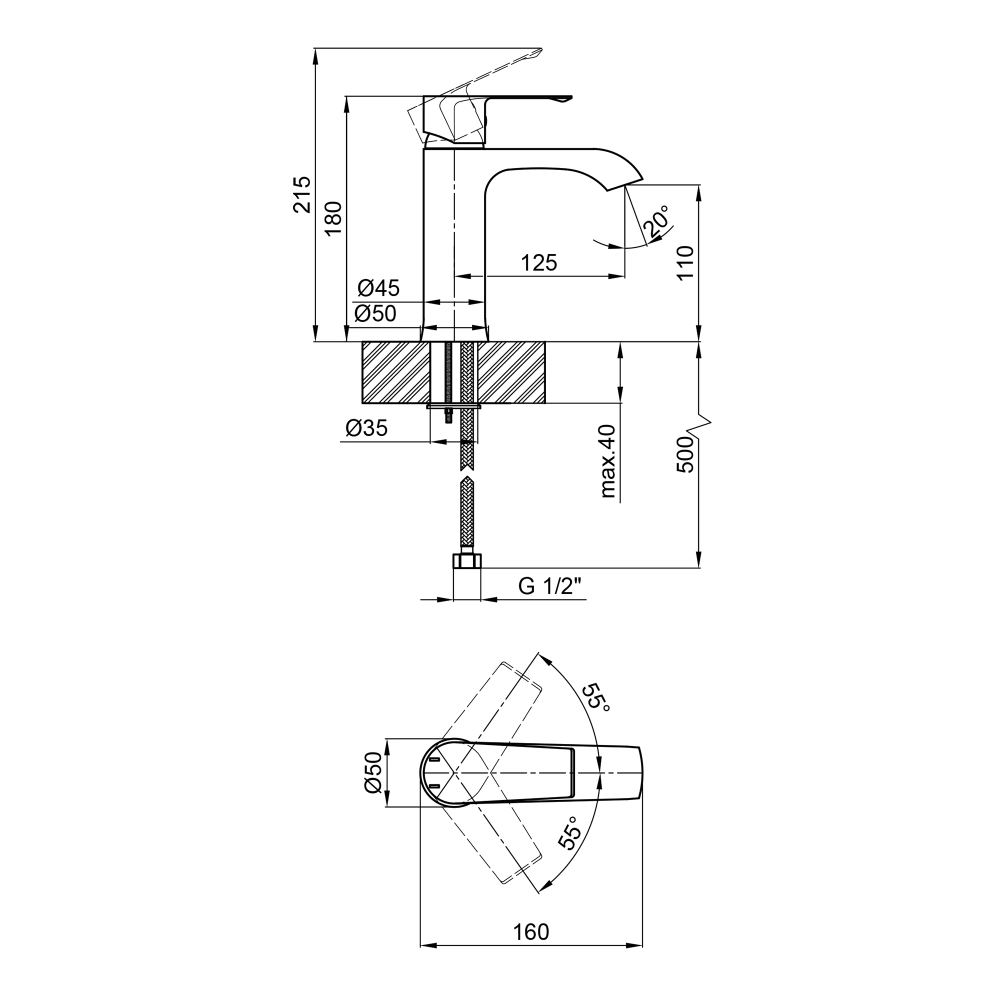 Смеситель для раковины Qtap Zelnava Graphite (20283662) - фото 4