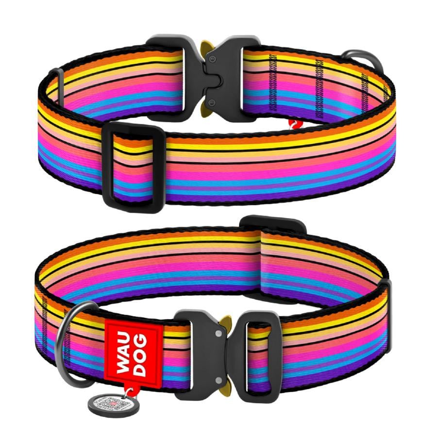 Ошейник для собак нейлоновый Waudog Nylon Линия 1 с QR паспортом XXL