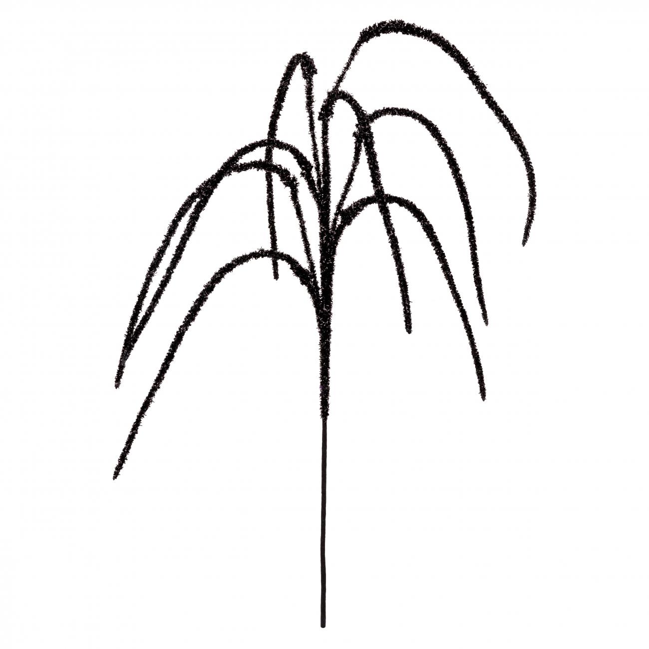 Декоративная ветвь YES! Fun Каскад 112 см Черный глиттер (974315)