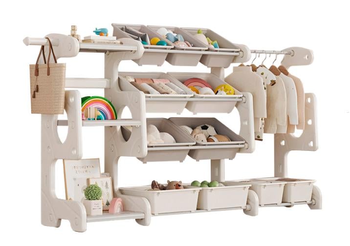 Детский шкаф Lumpurini Ludovica с полочками/контейнерами и вешалкой (efe2b75c) Детский шкаф Lumpurini Ludovica с полочками/контейнерами и вешалкой (efe2b75c)