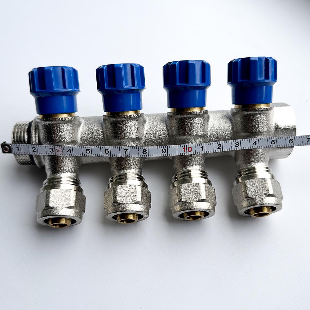 Коллектор с перекрытием SANTAN 16х3/4" под 35° латунный 4 контури (62817) - фото 4