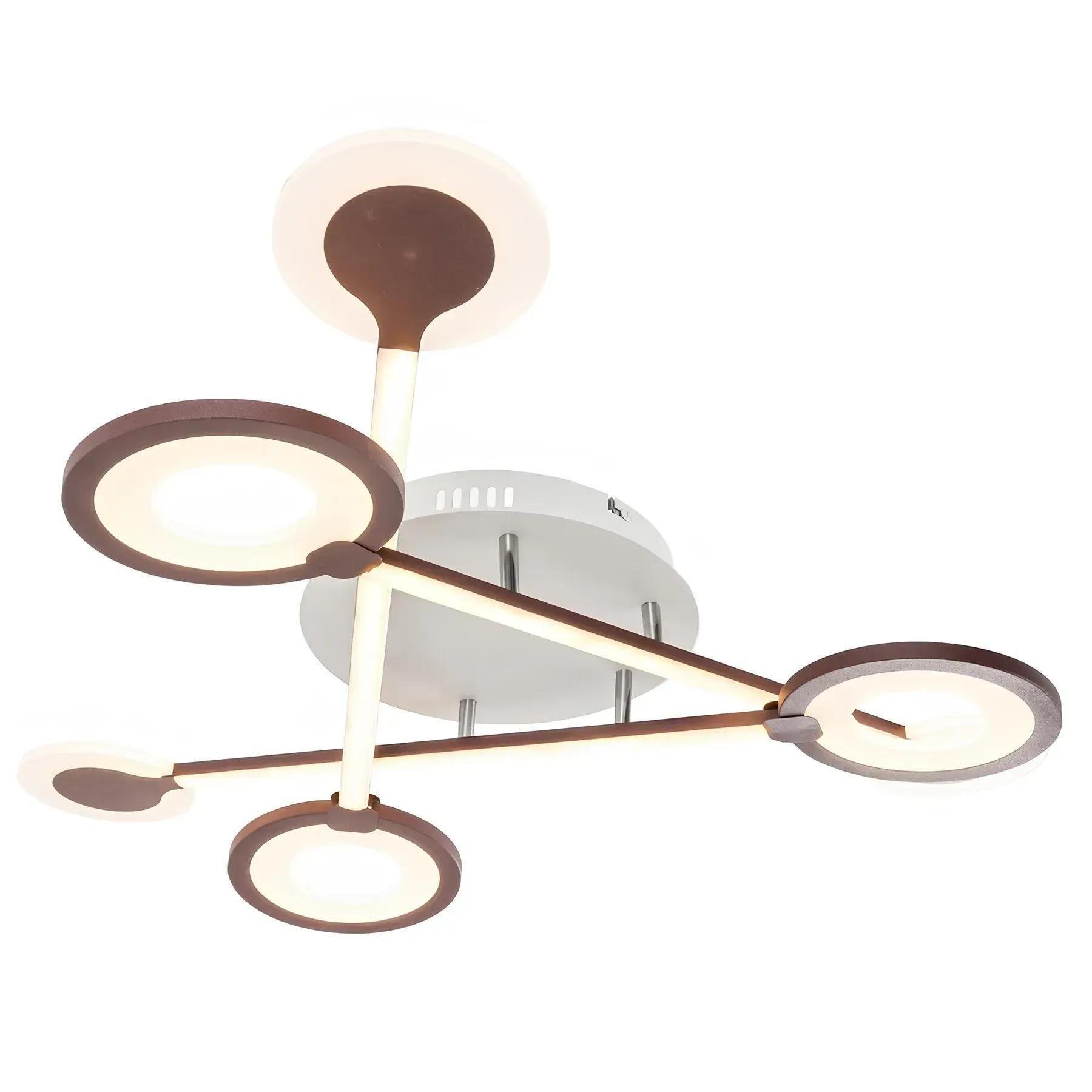 LED-люстра потолочная Sirius с круглыми плафонами 3000/6500К IP20 1946 114W Бело-коричневый (28686858)