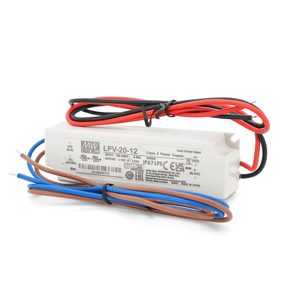 Блок живлення імпульсний герметичний Mean Well LPV-20-12 12В 1,67А 20Вт IP67 (28513)