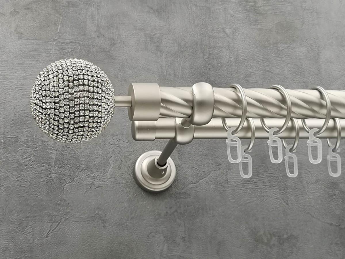 Карниз Quadrum Емпреса кручена штанга подвійний відкритий 25/19 мм 300 см Сатин (264772171)