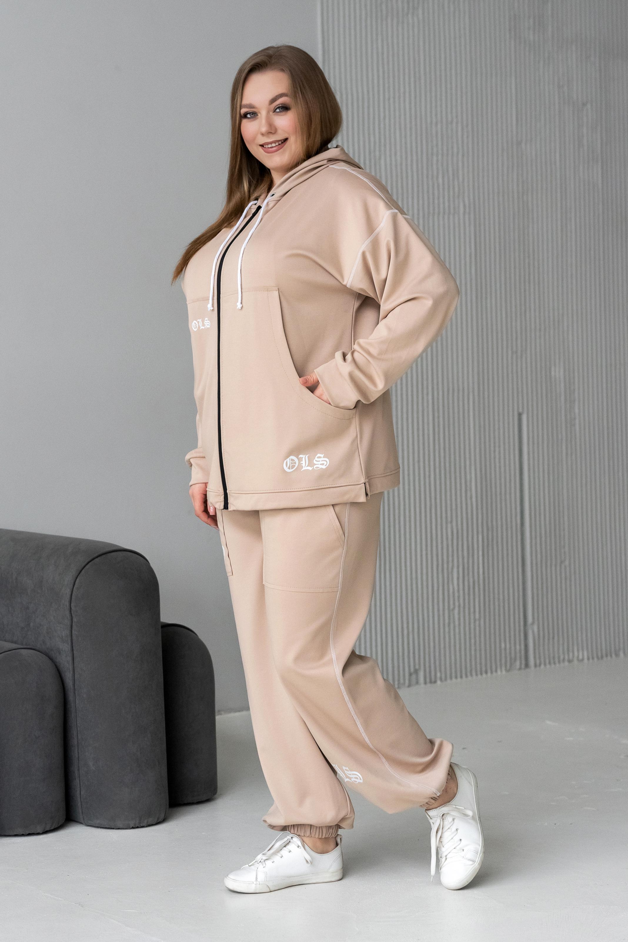 Спортивный костюм женский Милена р. 50 Бежевый (2288072915) - фото 3 Спортивный костюм женский Милена р. 50 Бежевый (2288072915) - фото 3