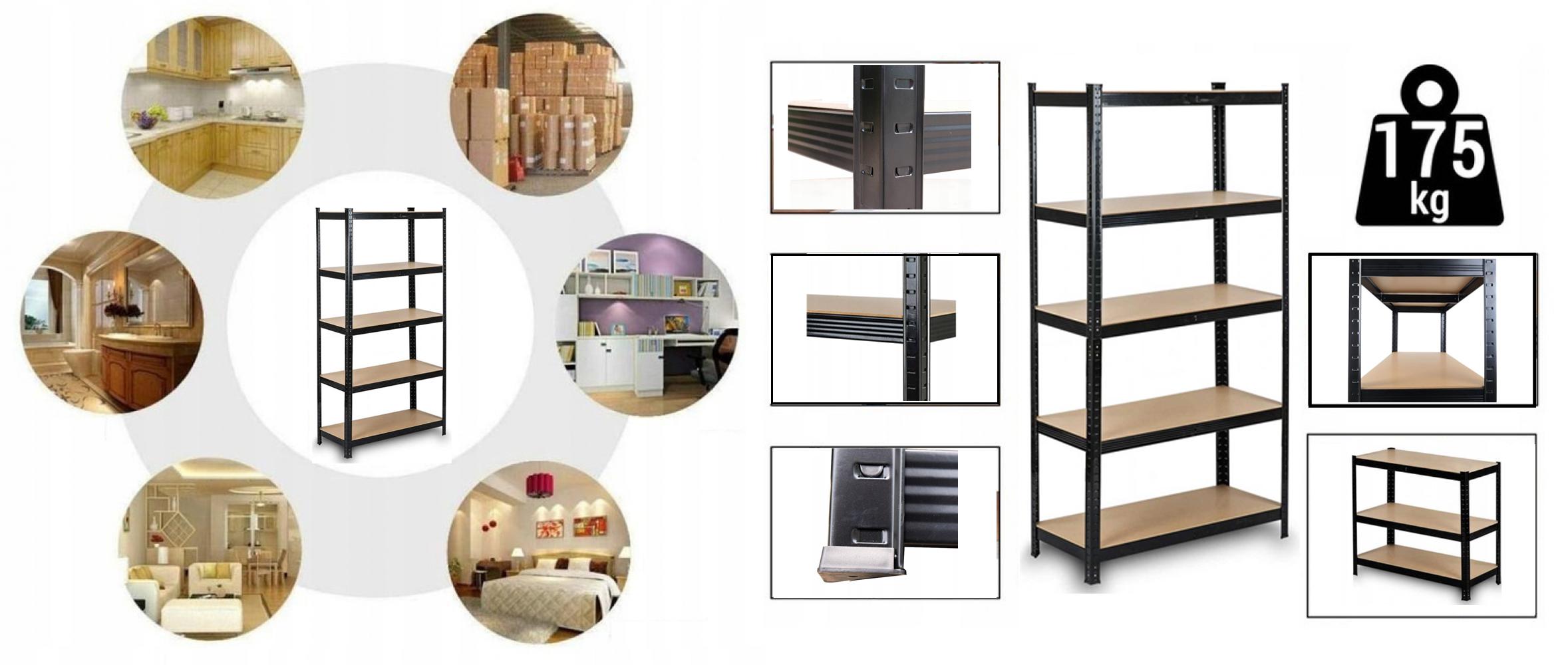 Стелаж металевий Siker GoodTool P9040 5 полиць 180х90х40 см Чорний (3900) - фото 2