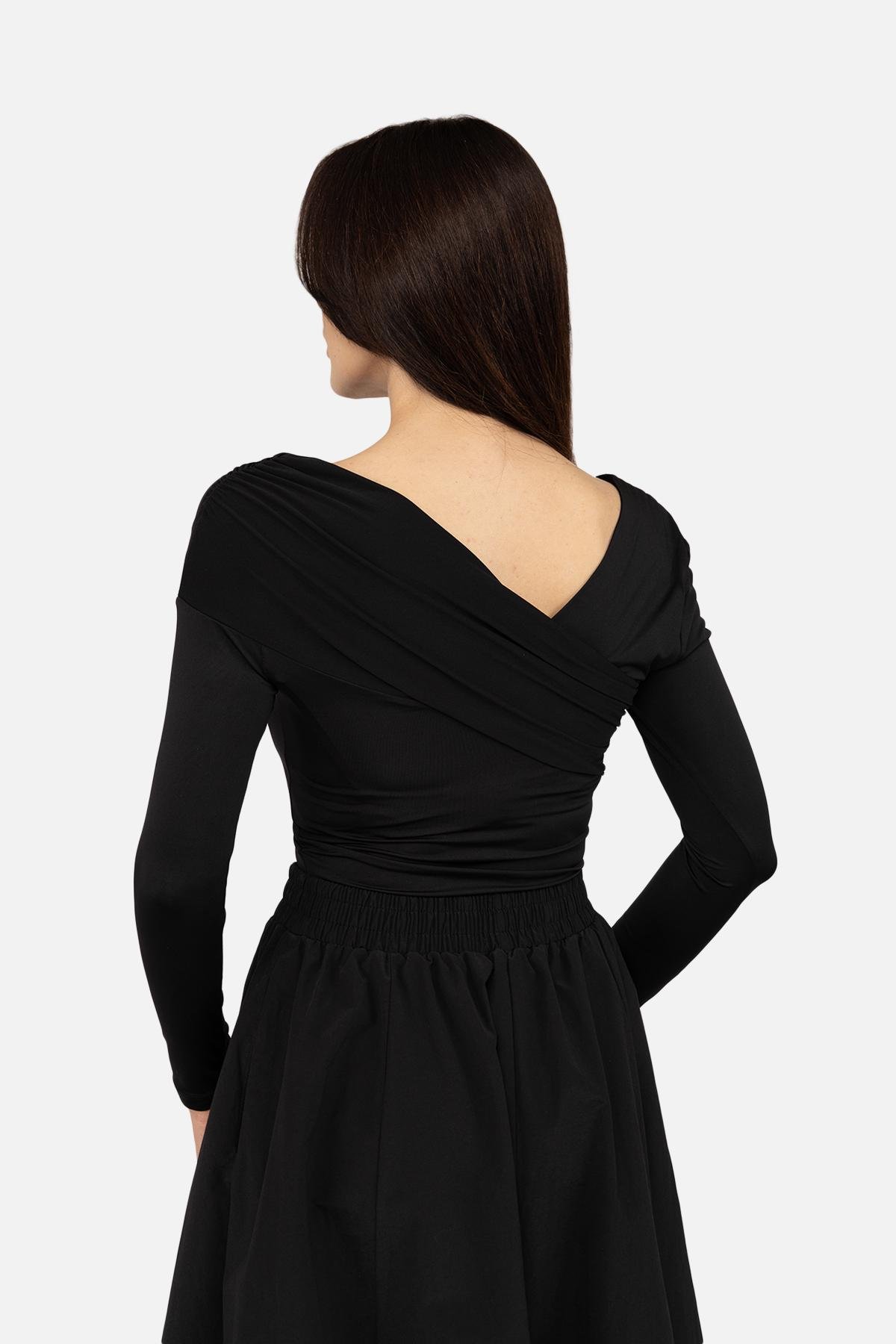 Футболка с длинным рукавом женская ЦБ-00269352 р. 48 Черный (SKT001043157) - фото 3