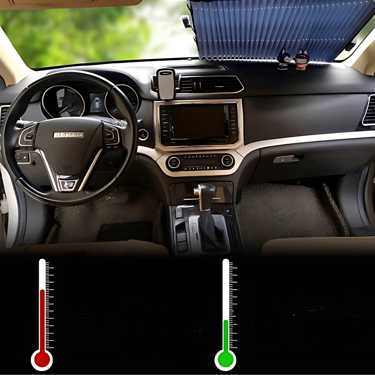 Шторка-жалюзі автомобільна сонцезахисна для лобового скла 45х120 см Сірий (4338579958) - фото 8 Шторка-жалюзі автомобільна сонцезахисна для лобового скла 45х120 см Сірий (4338579958) - фото 8
