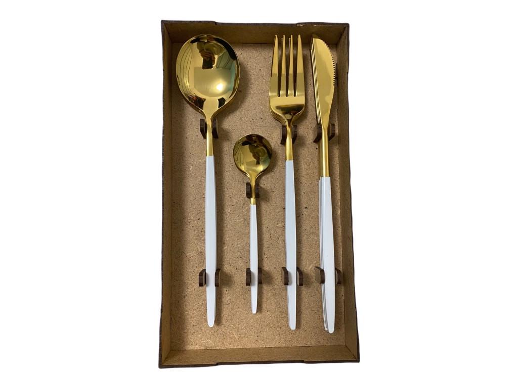 Набір столових приладів Kitchen білий на 4 особи (1496761758) - фото 2 Набір столових приладів Kitchen білий на 4 особи (1496761758) - фото 2