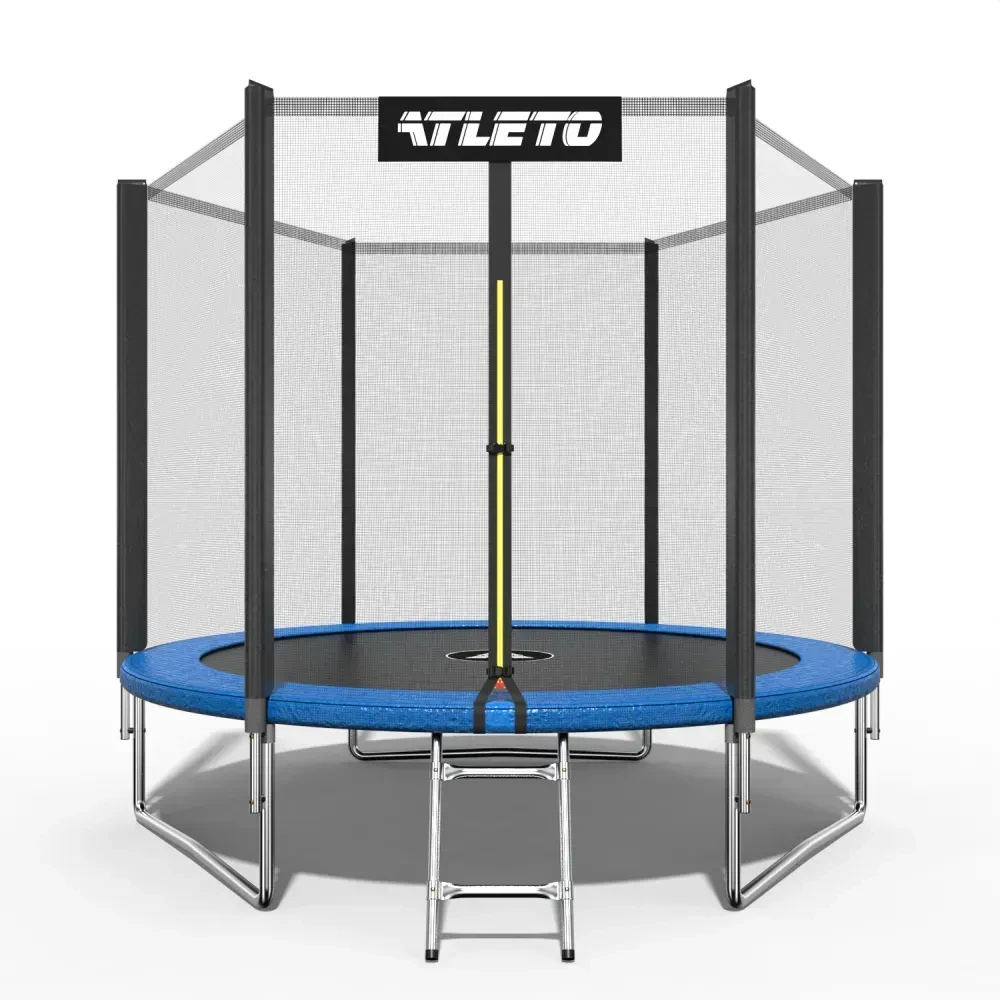 Детский батут с защитной сеткой и стремянкой Atleto 183 см Синий