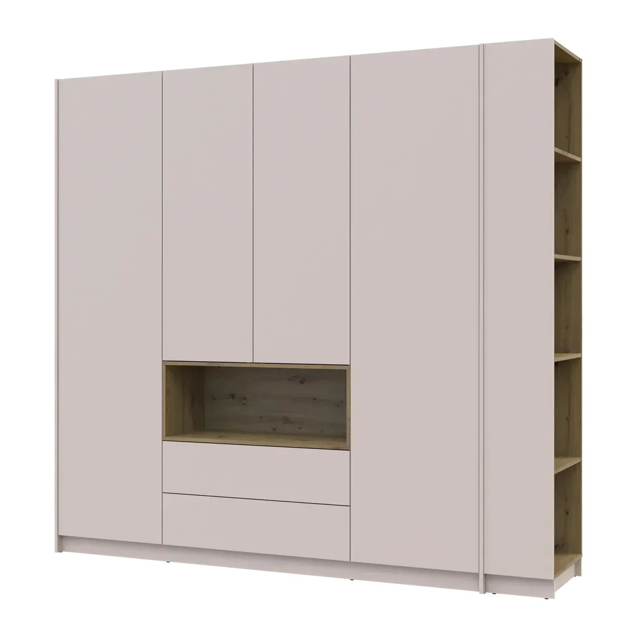 Шафа чотиридверна Дейл 234х52х220 см Кашемір/Дуб Артізан (26851716)