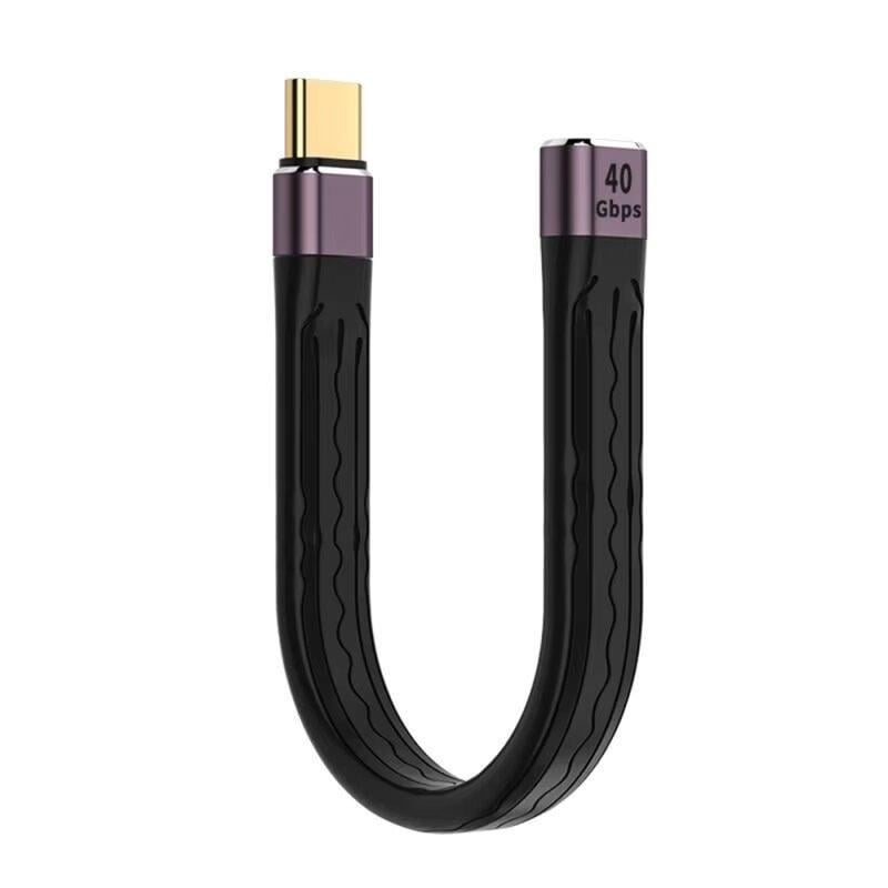 Кабель-переходник USB Type-C M/F USB 4.0 40Gbps PD100W 4K E-Mark Chip Metal T4 13 см (A-48788)