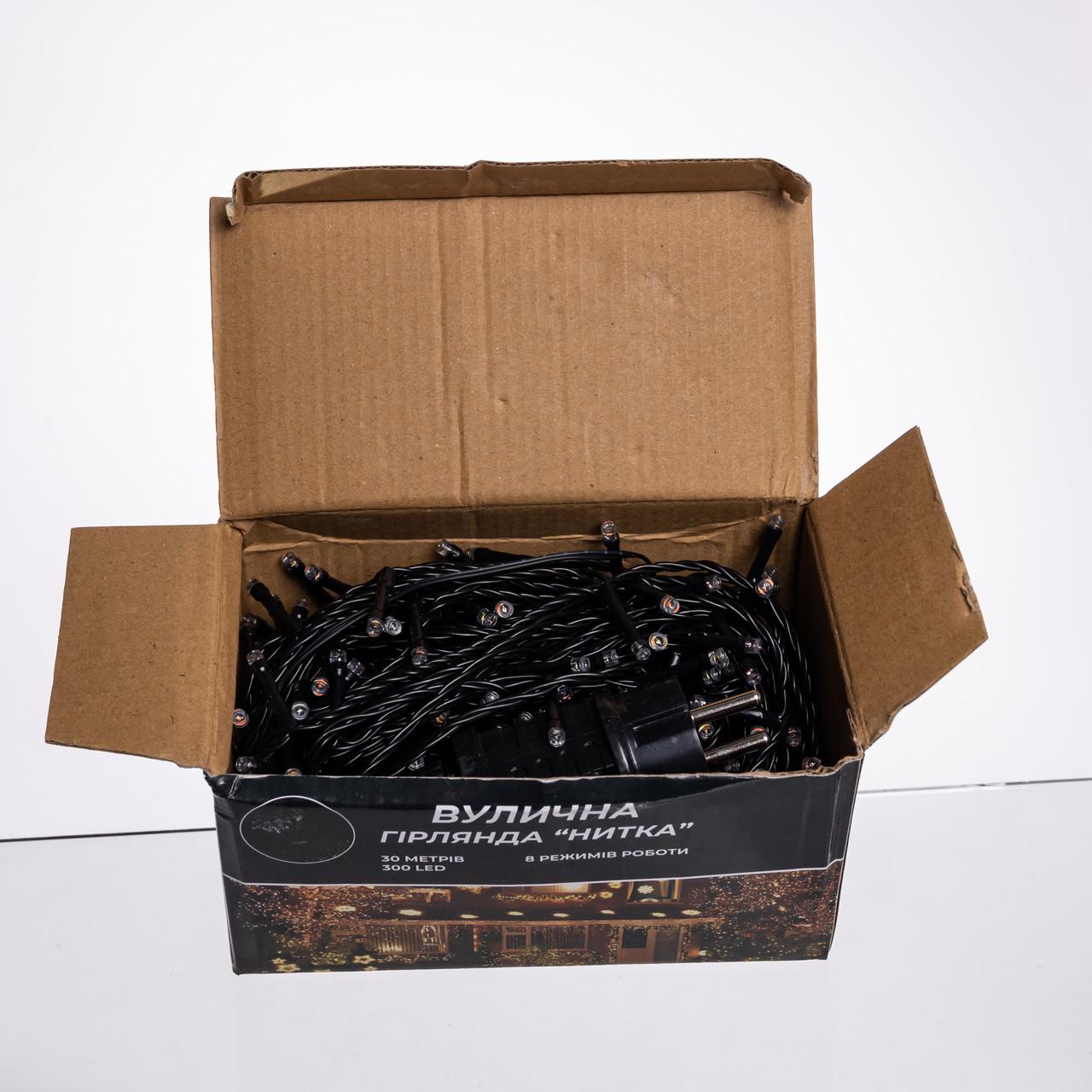 Гирлянда Нить уличная 300 LED 30 м от сети Черный/Разноцветный (CF300L30MBML) - фото 4