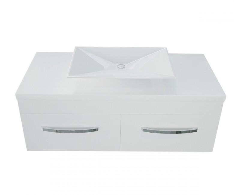 Тумба подвесная Snail Венера с умывальником Антарес 1200KM117 Белый (22053)