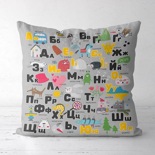 Подушка декоративная Presentville Soft Абетка 45x45 см (45PST_22S002)