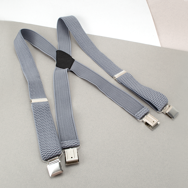 Подтяжки мужские резинка 40Х регулируемые на зажимах Светло-серый (2425530605) - фото 4