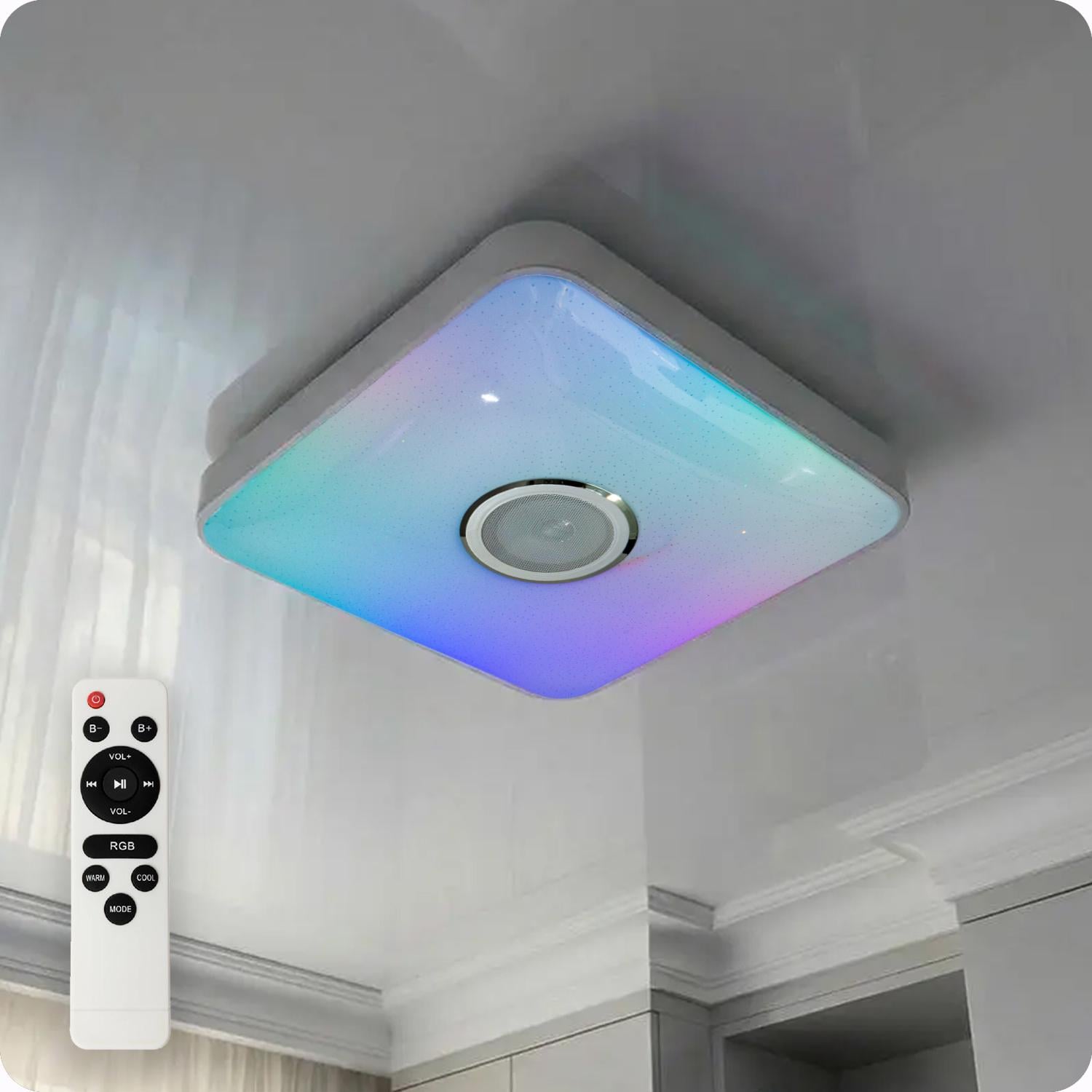 Люстра светодиодная 517 Dlight RGB с пультом и колонкой 70 Вт Белый (02176)