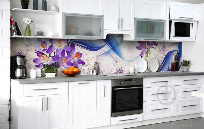 Скинали на кухню Zatarga «Безумный эдельвейс» 650х2500 мм виниловая 3Д наклейка кухонный фартук самоклеящаяся