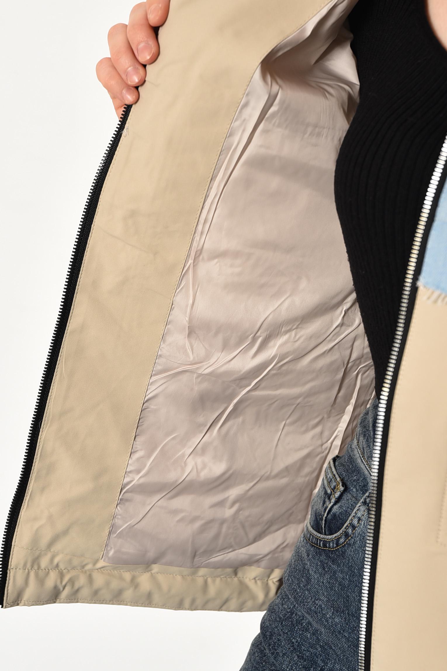 Куртка женская демисезонная L Бежево-голубой (175899) - фото 4 Куртка женская демисезонная L Бежево-голубой (175899) - фото 4