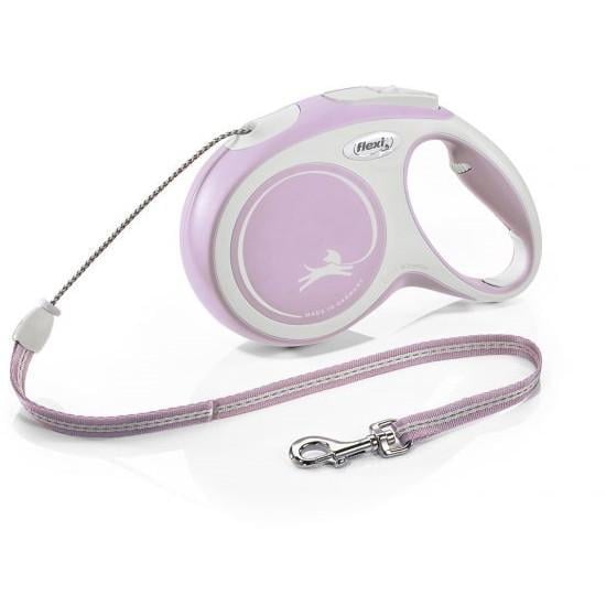 Поводок-рулетка для собак Flexi New Comfort M Cord трос до 20 кг 8 м Розовый