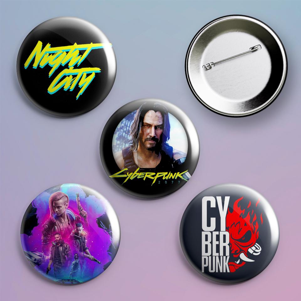 Значки на рюкзак с принтом игры Cyberpunk 20774 шт.