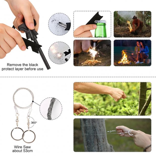 Набір інструментів для виживання Survival military 17в1 (218187775) - фото 4