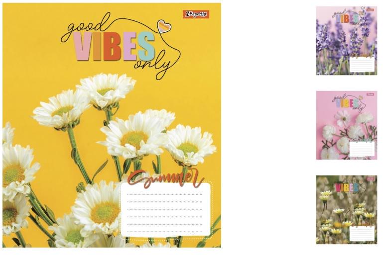 Зошити учнівські у клітинку 1 вересня Vibes 18 арк. 25 шт. в уп. (MTT-148272)