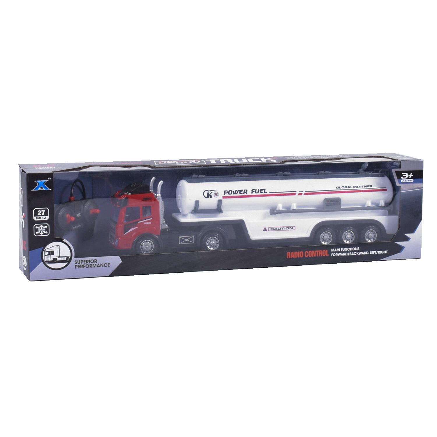 Трейлер-бензовоз Jia Yu Toy на пульте управления со светом и звуком Красный/Белый (58153) - фото 2 Трейлер-бензовоз Jia Yu Toy на пульте управления со светом и звуком Красный/Белый (58153) - фото 2